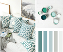 Embroidery Geometric Boho Decorative pillow covers - Green - Afrilege