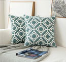Embroidery Geometric Boho Decorative pillow covers - Green - Afrilege