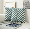 Embroidery Geometric Boho Decorative pillow covers - Green - Afrilege