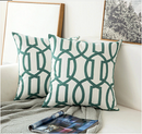 Embroidery Geometric Boho Decorative pillow covers - Green - Afrilege