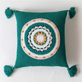 Boho Crochet Mandala Throw Pillow Covers with Tassels - Afrilege