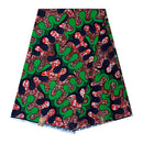 African Wax Print Fabric by The Yard - Green / Red - Afrilege