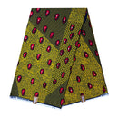 African Wax Print Fabric by The Yard - Lime Green / Red - Afrilege