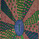 African Wax Print Fabric by The Yard - Green / Red - Afrilege