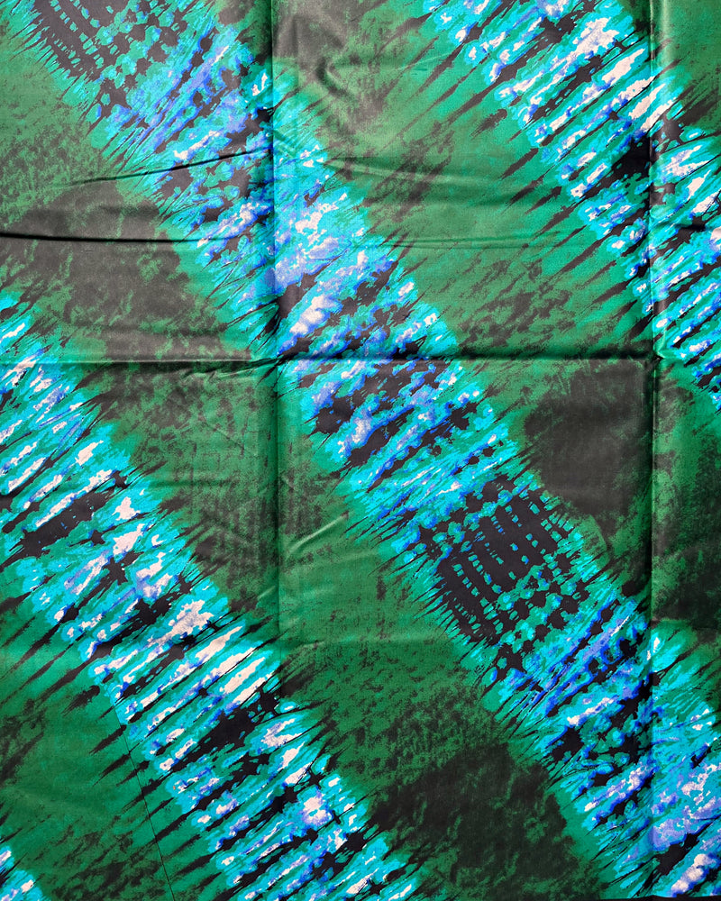 African Wax Print Tie Dye Fabric ( Ankara) - Green