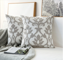 Embroidery Geometric Boho Decorative pillow covers - Gray - Afrilege