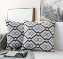 Embroidery Geometric Boho Decorative pillow covers - Gray - Afrilege
