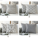 Embroidery Geometric Boho Decorative pillow covers - Gray - Afrilege