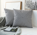 Embroidery Geometric Boho Decorative pillow covers - Gray - Afrilege