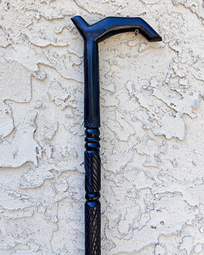 Ebony Wood Carved Walking Stick / Cane