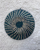 Uganda hand woven Baskets 12" - Green / Beige - Afrilege