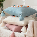 Boho Crochet Mandala Throw Pillow Covers with Tassels - Afrilege