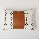 Modern Boho Tribal Pattern Faux Leather decorative pillow cover - Afrilege