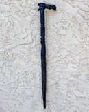 Lion & Crocodile Ebony Wood Carved Walking Stick / Cane - Afrilege