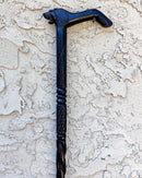 Lion head Ebony Wood Carved Walking Stick / Cane - Afrilege