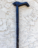 Lion head Ebony Wood Carved Walking Stick / Cane - Afrilege
