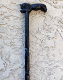 Lion Handle Ebony Wood Carved Walking Stick / Cane - Afrilege