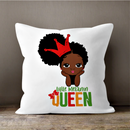 Black Girl Decorative Pillow Cover - White / Multicolor - Afrilege