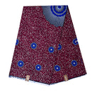 African Wax Print Fabric by The Yard - Red / Blue - Afrilege