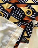 Bambara Grommet Top African Print Curtains - Brown, Yellow & Black - Afrilege