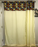 Bambara Grommet Top African Print Curtains - Brown, Yellow & Black - Afrilege