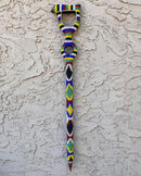 Bamileke Hand Beaded African Carved Walking Stick / Cane - Afrilege