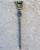Bamileke Hand Beaded African Carved Walking Stick / Cane - Afrilege