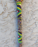 Bamileke Hand Beaded African Carved Walking Stick / Cane - Afrilege