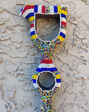 Bamileke Hand Beaded African Carved Walking Stick / Cane - Afrilege