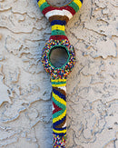 Bamileke Hand Beaded African Carved Walking Stick / Cane - Afrilege