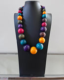 Colorful wooden beads necklace - Afrilege