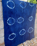 Authentic African Handmade Bogolan Mud Cloth - Deep Blue / White - Afrilege