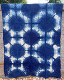 Authentic African Handmade Bogolan Mud Cloth - Deep Blue / White - Afrilege