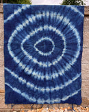 Authentic African Handmade Bogolan Mud Cloth - Deep Blue / White - Afrilege