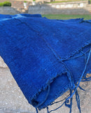 Authentic African Handmade Bogolan Mud Cloth - Deep Blue / White - Afrilege