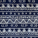 African Wax Print Fabric (Ankara) - Navy Blue / Beige - Afrilege