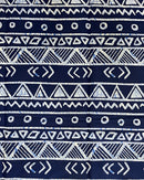 African Wax Print Fabric (Ankara) - Navy Blue / Beige - Afrilege