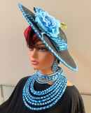 Ndop African Print Wide-Brim Church Hat