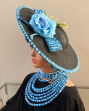 Ndop African Print Wide-Brim Church Hat