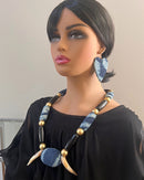 Bamileke Authentic Ndop Textile EARRINGS from Cameroon - Afrilege