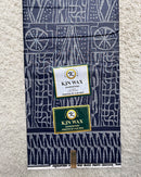 Bamileke Ndop Patterns African Wax Print Fabric (Ankara) - Navy blue / Grey - Afrilege