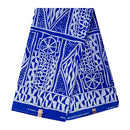 Bamileke Ndop pattern African Wax Print Fabric - Blue - Afrilege
