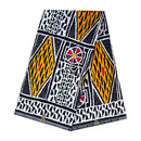 Bamileke Ndop pattern African Wax Print Fabric - Brown / Orange - Afrilege