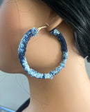 Bamileke Authentic Ndop Textile EARRINGS from Cameroon - Afrilege