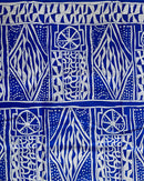 Bamileke Ndop pattern African Wax Print Fabric - Blue - Afrilege