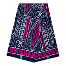 Bamileke Ndop pattern African Wax Print Fabric - Blue / Pink - Afrilege