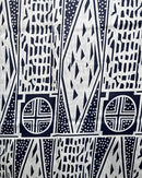Bamileke Ndop Patterns African Wax Print Fabric (Ankara) - White / Black - Afrilege