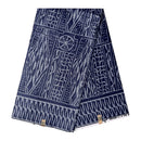 Bamileke Ndop Patterns African Wax Print Fabric (Ankara) - Navy blue / Grey - Afrilege