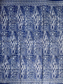 Bamileke Ndop Patterns African Wax Print Fabric (Ankara) - Blue / White - Afrilege