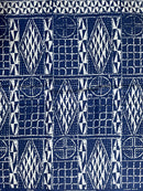 Bamileke Ndop pattern African Wax Print Fabric - Blue - Afrilege